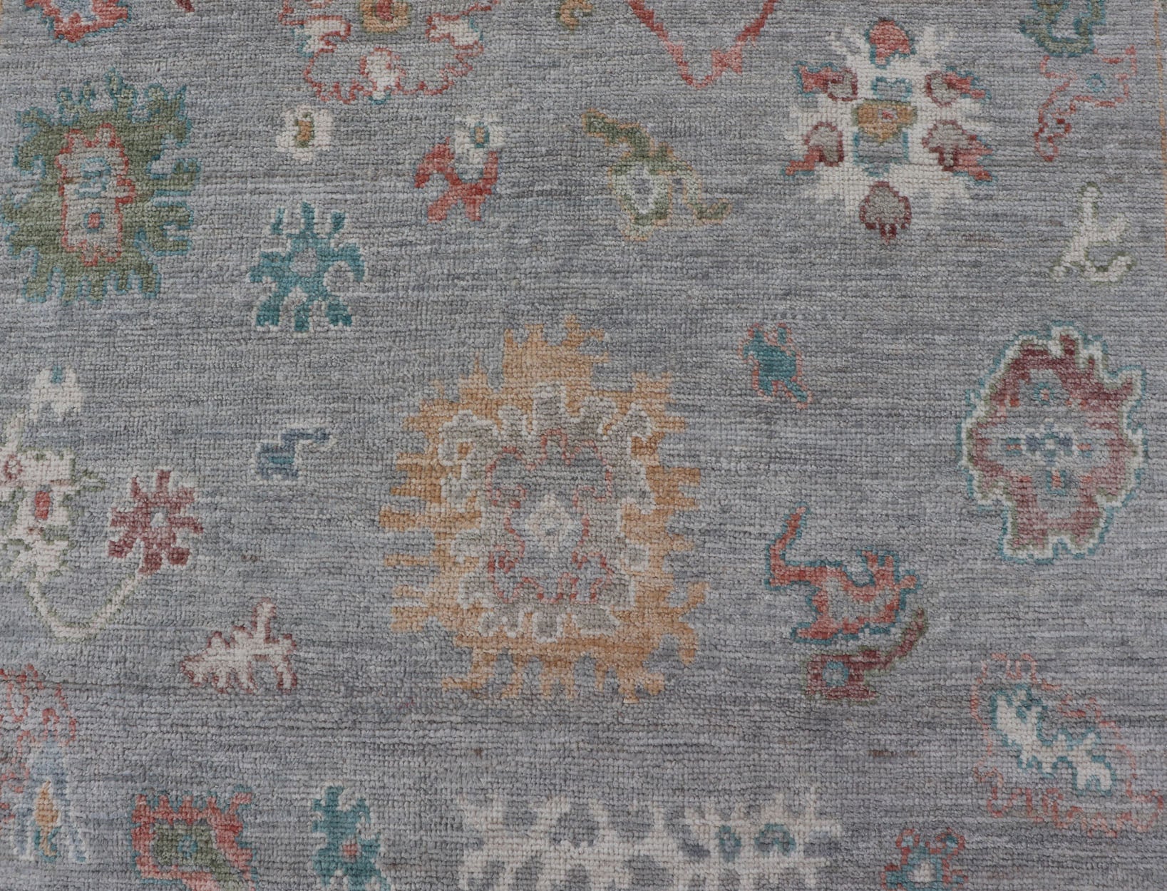 Measures: 5'8 x 9'0 Hand Knotted Floral Modern Oushak With a Taupe Background And Multi - Colors. Keivan Woven Arts; rug AWR - 12167 / Country of Origin: Afghanistan Type: Oushak Design: Floral, All - Over, Abstract This modern casual floral Ousha... - Keivan Woven ArtsAWR - 12167 - 23205Rug