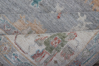 Measures: 5'8 x 9'0 Hand Knotted Floral Modern Oushak With a Taupe Background And Multi - Colors. Keivan Woven Arts; rug AWR - 12167 / Country of Origin: Afghanistan Type: Oushak Design: Floral, All - Over, Abstract This modern casual floral Ousha... - Keivan Woven ArtsAWR - 12167 - 23205Rug