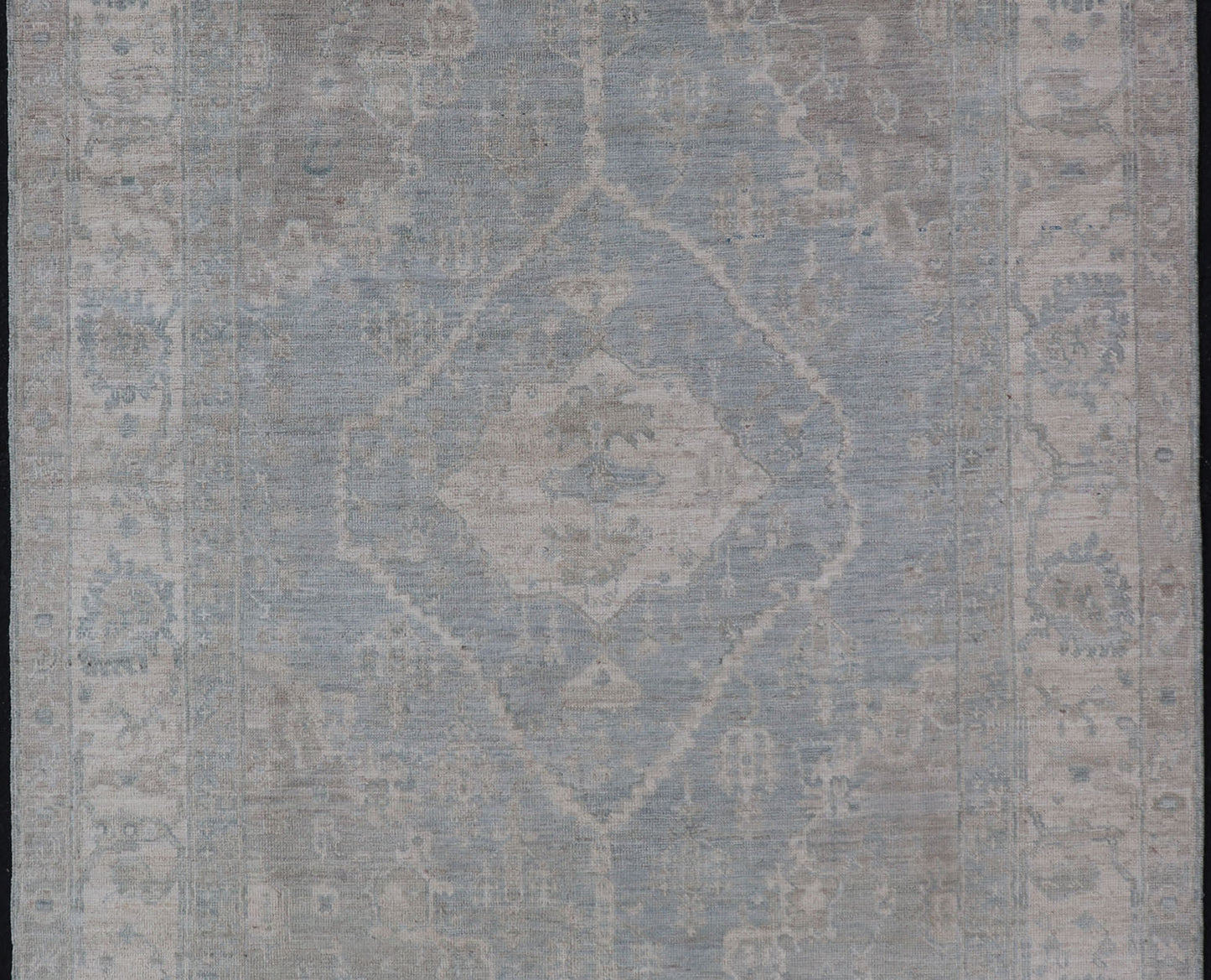 Measures: 5'10 x 8'9 Modern Oushak with a Light Blue - Gray Background with Medallion & Tribal Motifs. Country of Origin: Afghanistan; Type: Oushak; Design: Medallion, Tribal Medallion, All - Over; Keivan Woven Arts: rug AWR - 12170. 21st Century. Th... - Keivan Woven ArtsAWR - 12170 - 23211