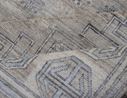 Measures: 6'0 x 9'1 Khotan Design Rug with Circular Medallion in Light Green, Light Blue, and Cream. Keivan Woven Arts , rug/AWR - 12172 country of origin / type: Afghanistan / Khotan. This Khotan features a geometric all - over design flanked b... - Keivan Woven ArtsAWR - 12172 - 23217