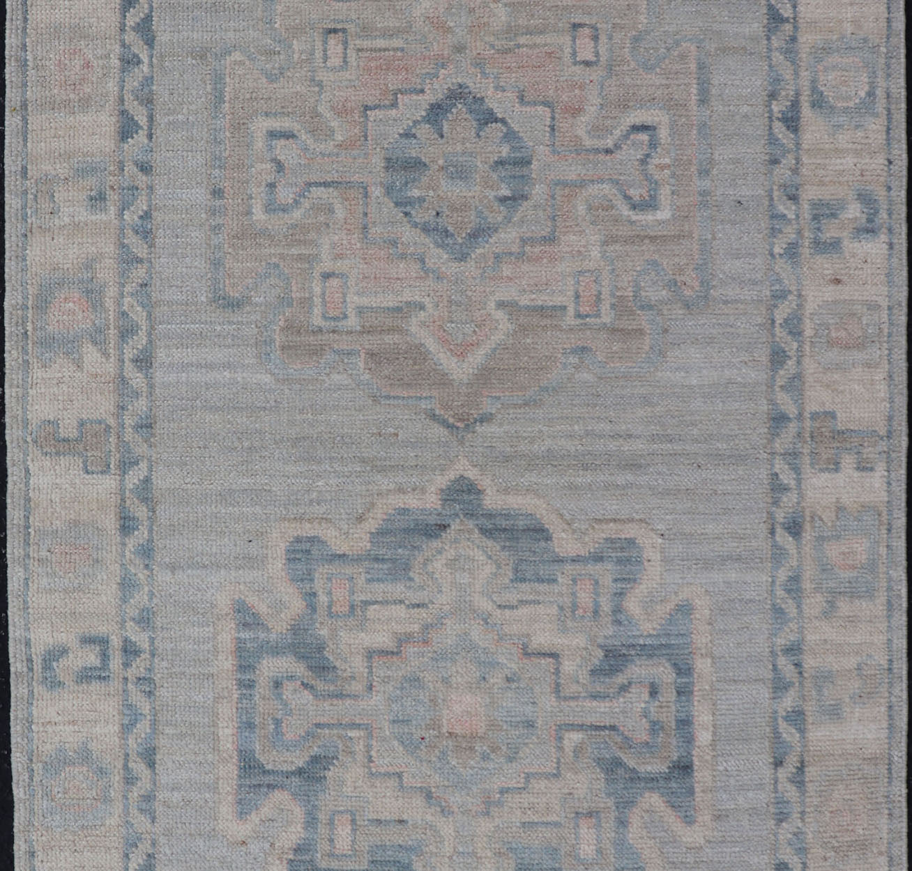 Measures: 2'6 x 4'2 Modern Medallion Oushak with Light Gray Background and Neutral Colors. Keivan Woven Arts rug AWR - 12386 Country of Origin: Afghanistan Type: Oushak Design: Floral, All - Over, Abstract Floral. This Oushak was hand - knotted in... - Keivan Woven ArtsAWR - 12386 - 23264Rug