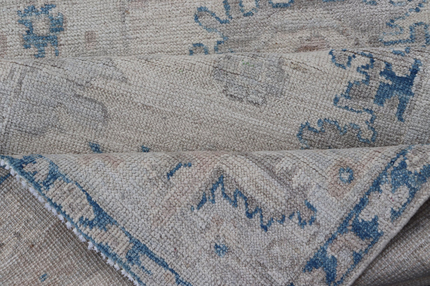 Measures: 2'11 x 12'11 Modern Oushak All - Over Floral Design Runner In Cream, Tan, and Blue. Keivan Woven Arts; rug AWR - 12597 Country of Origin: Afghanistan Type: Oushak Circa 2020 Key Words: Medallion Oushak Runner. This runner starts in th... - Keivan Woven ArtsAWR - 12597 - 23318Rug