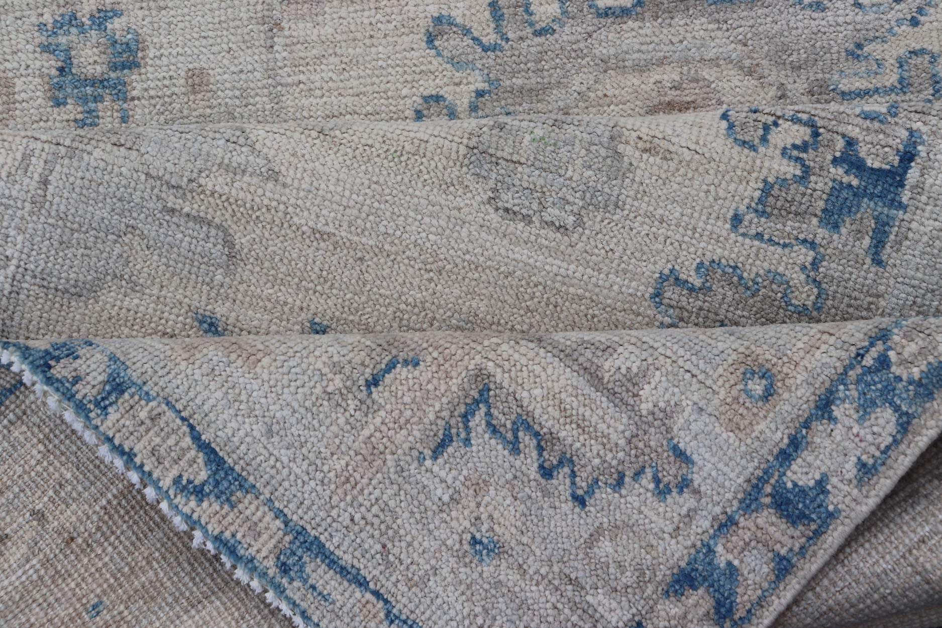 Measures: 2'11 x 12'11 Modern Oushak All - Over Floral Design Runner In Cream, Tan, and Blue. Keivan Woven Arts; rug AWR - 12597 Country of Origin: Afghanistan Type: Oushak Circa 2020 Key Words: Medallion Oushak Runner. This runner starts in th... - Keivan Woven ArtsAWR - 12597 - 23318Rug
