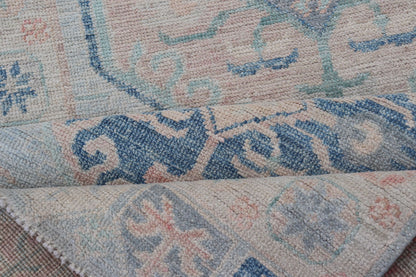Measures: 2'10 x 9'10 Modern Oushak Medallion Design Runner With Light Blue Color With Muted Colors. Keivan Woven Arts; rug AWR - 12848 / Country of Origin: Afghanistan Type: Oushak Circa 2010 Key Words: Medallion Oushak Runner. This runner p... - Keivan Woven ArtsAWR - 12848 - 23354Rug