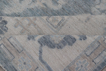 Measures: 11'10 x 14'8 Modern Sub - Geometric large Oushak Rug with Muted Tones of Blue, Gray, and Cream. Keivan Woven Arts rug AWR - 12866 Country of Origin: Afghanistan Type: Oushak Design: Geometric, Mosaic Medallion This hand - knotted Oushak fea... - Keivan Woven ArtsAWR - 12866 - 23426Rug