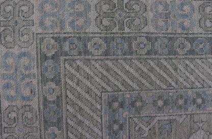 Modern Tribal Khotan Rug in Shades of Cream. Green, Blue, and Gray. Keivan Woven Arts Country of Origin; Afghanistan Type: Khotan Keivan Woven Arts; rug AWR - 15227 , Early 21st century. Measures: 8'2 x 10'4 This modern Khotan featur... - Keivan Woven ArtsAWR - 15227 - 23384