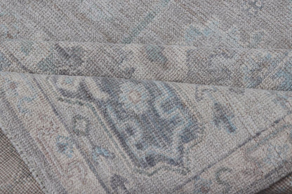 Modern Oushak with Floral Motifs with Cream, Grey, Blue, and Powder Blue. Keivan Woven Arts; rug AWR - 16034 Country of Origin: Afghanistan Type: Oushak Design: Floral, All - Over Abstract - Tribal 21st century. Measures: 6'2 x 10'0 This modern Ousha... - Keivan Woven ArtsAWR - 16034 - 24241Rug