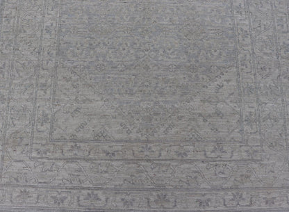Modern All - Over Oushak Gallery with Light Gray Background And Neutral Colors. Keivan Woven Arts rug AWR - 16710 Country of Origin: Afghanistan Type: Oushak Design: Floral, All - Over, Abstract Floral. Measures: 5'3 x 10'0 This Oushak was hand - knotte... - Keivan Woven ArtsAWR - 16710 - 24432Rug