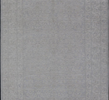 Modern All - Over Oushak Gallery with Light Gray Background And Neutral Colors. Keivan Woven Arts rug AWR - 16710 Country of Origin: Afghanistan Type: Oushak Design: Floral, All - Over, Abstract Floral. Measures: 5'3 x 10'0 This Oushak was hand - knotte... - Keivan Woven ArtsAWR - 16710 - 24432Rug
