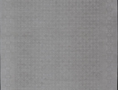 Modern All - Over Tribal Motif Khotan Area Rug in Muted Gray and Cream Tones. Country of Origin: Afghanistan; Type: Khotan; Design: Floral, All - Over; Keivan Woven Arts: rug/AWR - 16720. Measures: 8'11 x 12'3 This modern Khotan features a modern mut... - Keivan Woven ArtsAWR - 16720 - 24300