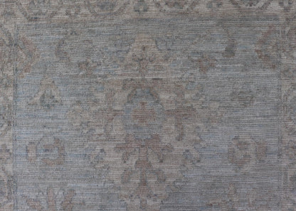 Modern Oushak Rug in All - Over Floral Motifs in Light Blue - Gray and Creams. Keivan Woven Arts; rug AWR - 16788 Country of Origin: Afghanistan Type: Oushak Design: All - Over, Floral. Measures: 2'11 x 5'3 Hand - Knotted in wool, this rustic looking flo... - Keivan Woven ArtsAWR - 16788 - 24456Rug