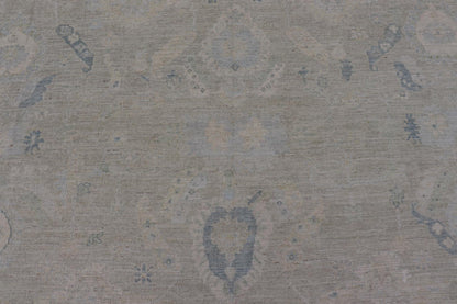Large Modern Oushak Design in Light Blue, Green, with Light Cream Background. Keivan Woven Arts; rug AWR - 12521 Country of Origin: Afghanistan Type: Oushak Design: All - Over, Floral. Measures: 11'9 x 17'10 This rustic piece holds charm within a po... - Keivan Woven ArtsAWR - 16859 - 24976Rugs