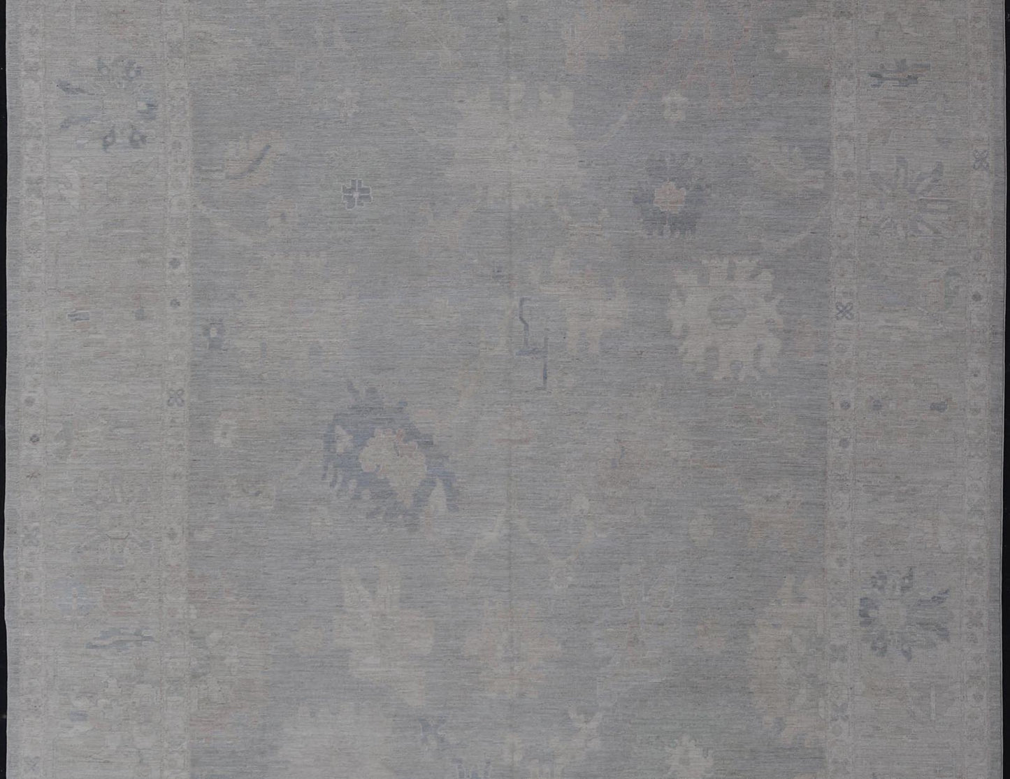 All - Over Floral Modern Oushak with Light Gray - Silver Background and Cream Border. Keivan Woven Arts rug AWR - 16914 Country of Origin: Afghanistan Type: Oushak Design: Floral, all - over, abstract floral. Measures: 13'0 x 17'9 This Oushak was hand ... - Keivan Woven ArtsAWR - 16914 - 24739Rug
