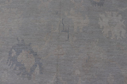 All - Over Floral Modern Oushak with Light Gray - Silver Background and Cream Border. Keivan Woven Arts rug AWR - 16914 Country of Origin: Afghanistan Type: Oushak Design: Floral, all - over, abstract floral. Measures: 13'0 x 17'9 This Oushak was hand ... - Keivan Woven ArtsAWR - 16914 - 24739Rug