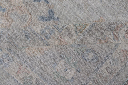 Modern All - Over Floral Oushak with Light Gray - Blue Background And Neutral Color. Keivan Woven Arts rug AWR - 17559 Country of Origin: Afghanistan Type: Oushak Design: Floral, All - Over, Abstract Floral. Measures: 12'1 x 14'8 This Oushak was hand - kn... - Keivan Woven ArtsAWR - 17559 - 25024Rug