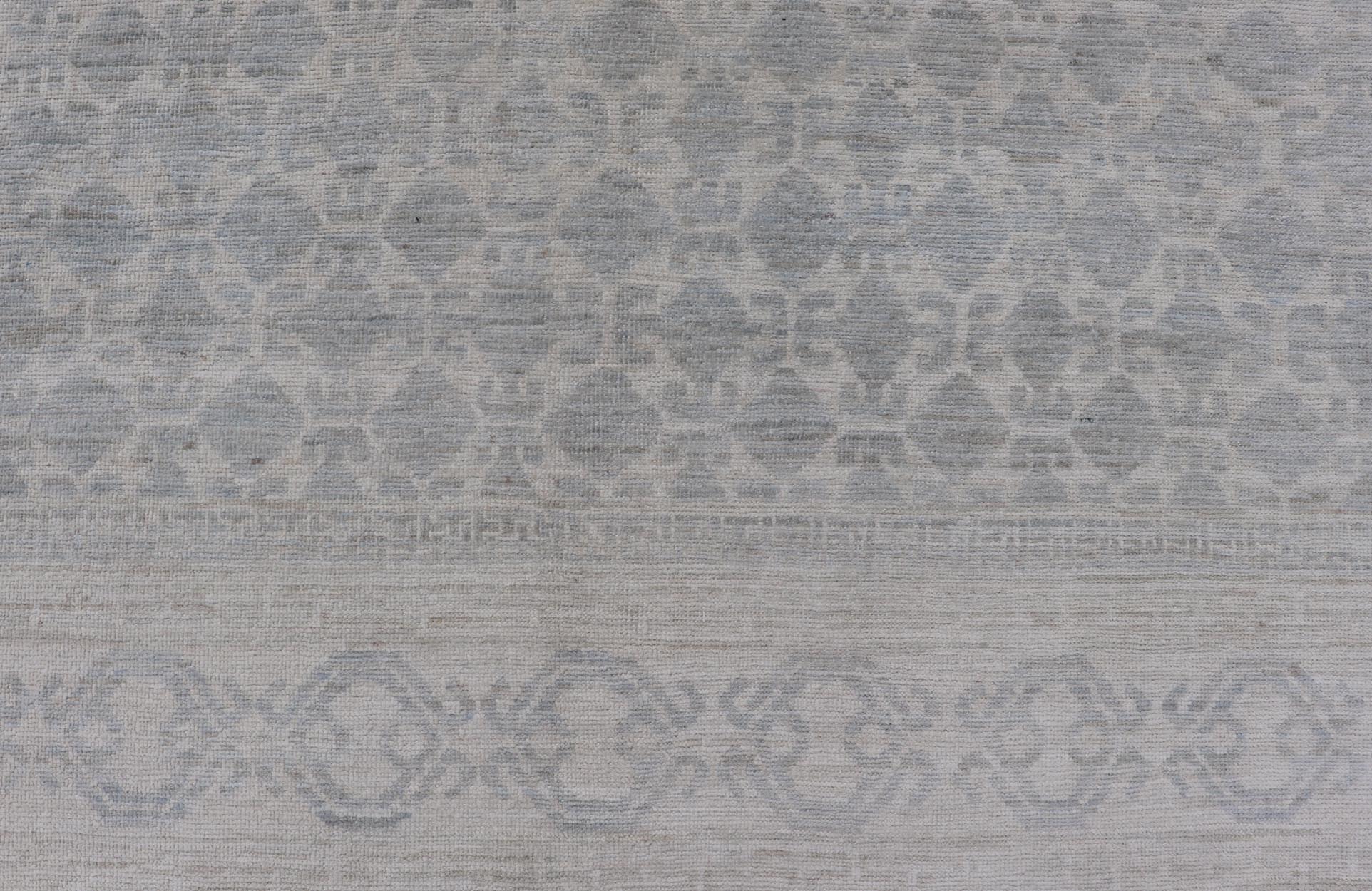 Modern All - Over Tribal Motif Khotan Area Rug in Muted Gray's and Cream. Country of Origin: Afghanistan; Type: Khotan; Design: Floral, All - Over; Keivan Woven Arts: rug/AWR - 17589. Measures: 8'0 x 10'0 This modern Khotan features a modern muted gra... - Keivan Woven ArtsAWR - 17589 - 25036