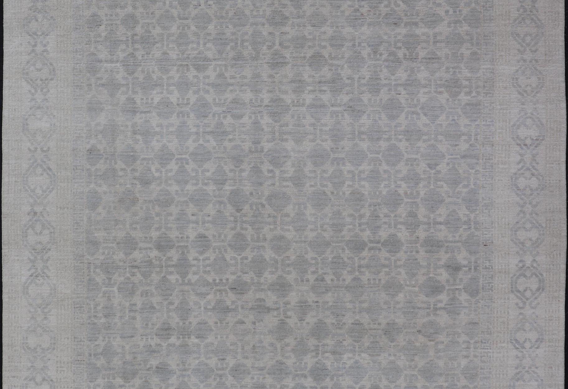 Modern All - Over Tribal Motif Khotan Area Rug in Muted Gray's and Cream. Country of Origin: Afghanistan; Type: Khotan; Design: Floral, All - Over; Keivan Woven Arts: rug/AWR - 17589. Measures: 8'0 x 10'0 This modern Khotan features a modern muted gra... - Keivan Woven ArtsAWR - 17589 - 25036