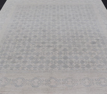 Modern All - Over Tribal Motif Khotan Area Rug in Muted Gray's and Cream. Country of Origin: Afghanistan; Type: Khotan; Design: Floral, All - Over; Keivan Woven Arts: rug/AWR - 17589. Measures: 8'0 x 10'0 This modern Khotan features a modern muted gra... - Keivan Woven ArtsAWR - 17589 - 25036