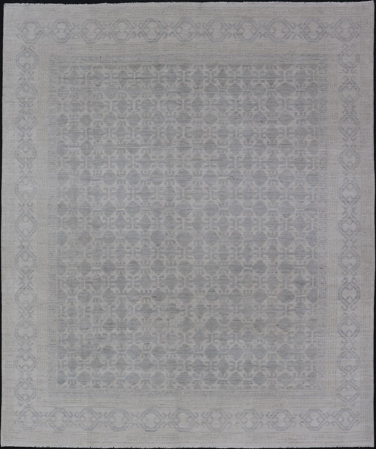 Modern All - Over Tribal Motif Khotan Area Rug in Muted Gray's and Cream. Country of Origin: Afghanistan; Type: Khotan; Design: Floral, All - Over; Keivan Woven Arts: rug/AWR - 17589. Measures: 8'0 x 10'0 This modern Khotan features a modern muted gra... - Keivan Woven ArtsAWR - 17589 - 25036