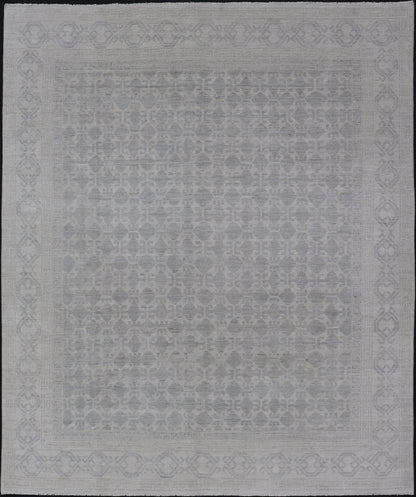 Modern All - Over Tribal Motif Khotan Area Rug in Muted Gray's and Cream. Country of Origin: Afghanistan; Type: Khotan; Design: Floral, All - Over; Keivan Woven Arts: rug/AWR - 17589. Measures: 8'0 x 10'0 This modern Khotan features a modern muted gra... - Keivan Woven ArtsAWR - 17589 - 25036