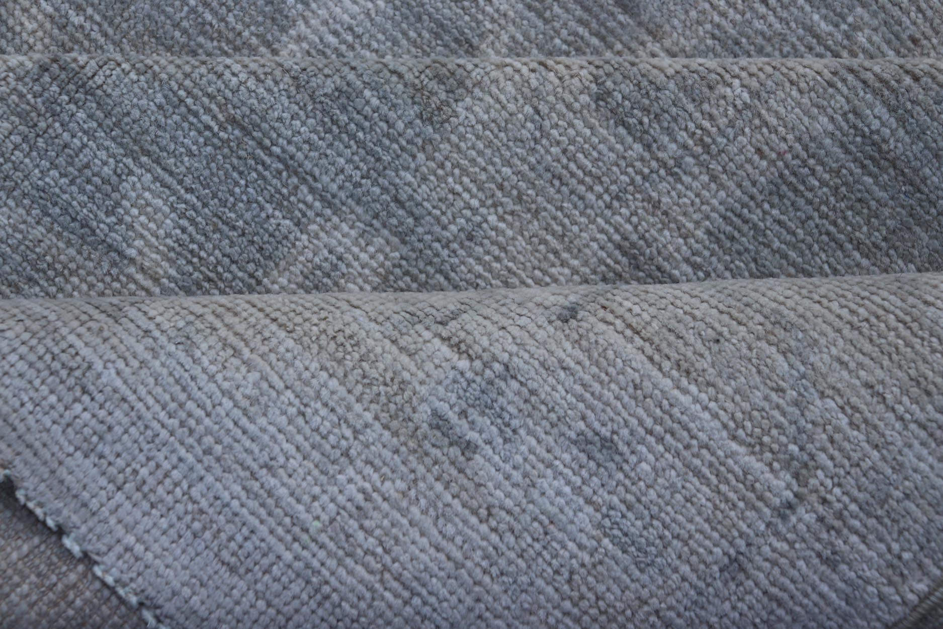 Modern Tribal Oushak with a Cream Border and Light Gray - Green Background. Keivan Woven Arts: rug / AWR - 17770 / Country of Origin: Afghanistan; Type: Oushak; Design: Medallion, Tribal Medallion, All - Over. Measures: 3'10 x 6'0 A Oushak featuring... - Keivan Woven ArtsAWR - 17770 - 25054Rug