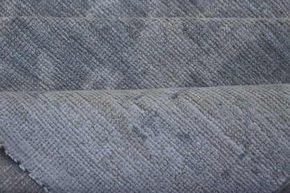 Modern Tribal Oushak with a Cream Border and Light Gray - Green Background. Keivan Woven Arts: rug / AWR - 17770 / Country of Origin: Afghanistan; Type: Oushak; Design: Medallion, Tribal Medallion, All - Over. Measures: 3'10 x 6'0 A Oushak featuring... - Keivan Woven ArtsAWR - 17770 - 25054Rug