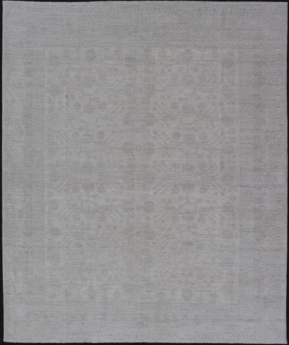 Modern All - Over Floral Khotan with Light Gray Background And Neutral Colors. Keivan Woven Arts rug AWR - 17900 Country of Origin: Afghanistan Type: Khotan Design: Floral, All - Over, Abstract Floral. Measures: 8'0 x 9'11 This Khotan was hand - knotted ... - Keivan Woven ArtsAWR - 17900 - 24922Rug