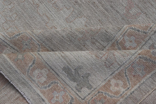 All - Over Floral Modern Oushak with Light Tan Background and Cream Border. Keivan Woven Arts rug AWR - 17919 Country of Origin: Afghanistan Type: Oushak Design: Floral, all - over, abstract floral. Measures: 10'1 x 13'10 This Oushak was hand knotted ... - Keivan Woven ArtsAWR - 17919 - 25078Rug