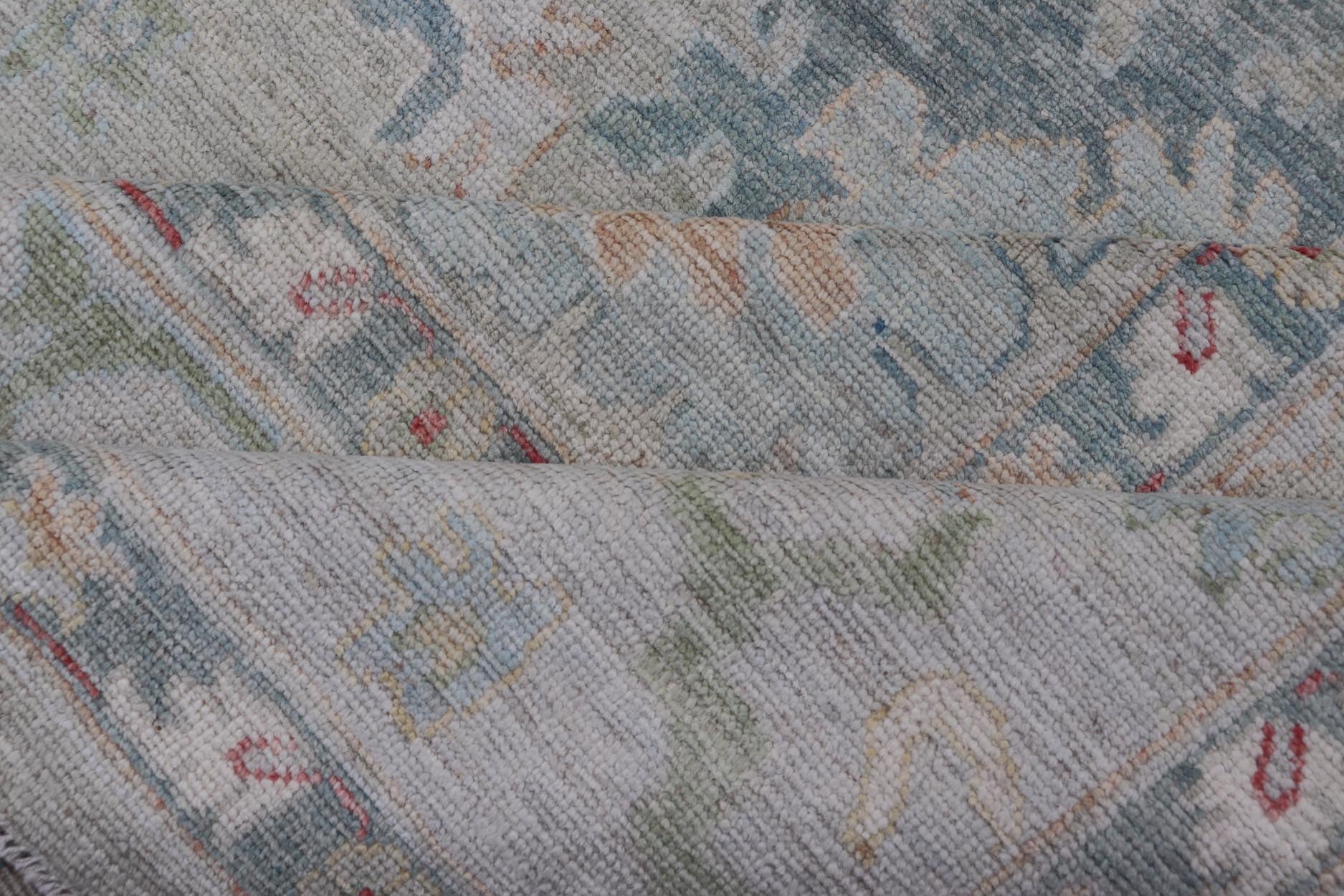 Measures: 10'2 x 13'9 Keivan Woven Arts Modern Oushak Rug in All - Over Floral Motifs. Keivan Woven Arts; rug AWR - 440 Country of Origin: Afghanistan Type: Oushak Design: All - Over, Floral. - Keivan Woven ArtsAWR - 440 - 27460Rug