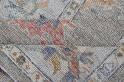 Measures: 4'1 x 11'5 Gallery Oushak Runner by Keivan Woven Arts with Floral Design. Keivan Woven Arts; rug AWR - 460 Country of Origin: Afghanistan Type: Oushak Design: Medallion, Motif, Floral Motif. This modern piece holds all - over design in th... - Keivan Woven ArtsAWR - 460 - 27466Rug