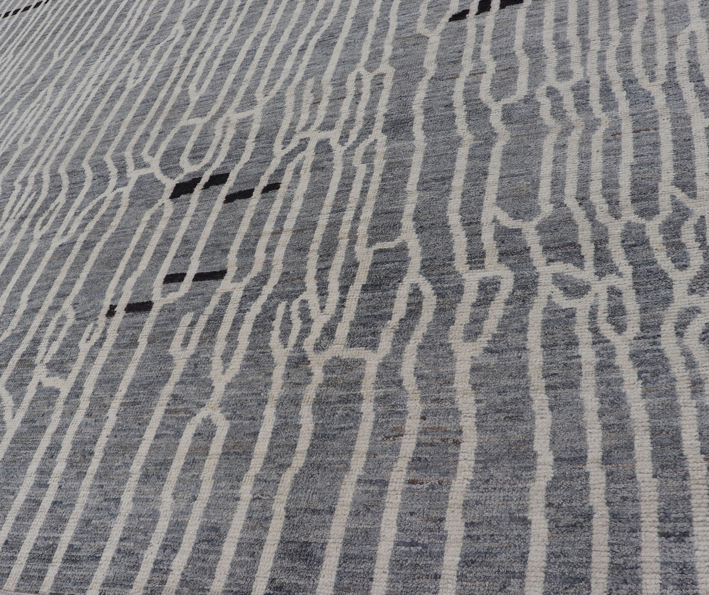 Keivan Woven Arts Hand - Knotted Wool Moroccan Rug with Abstract modern Design in Cream, Gray, and Charcoal by Keivan Woven Arts; rug/ AWR - 5034, country of origin / type: Afghanistan / Modern Casual, circa Early - 21th Century. Measures: 10'2 x 13'1... - Keivan Woven ArtsAWR - 5034 - 17160Rug