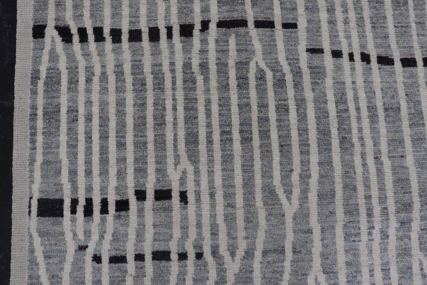 Keivan Woven Arts Hand - Knotted Wool Moroccan Rug with Abstract modern Design in Cream, Gray, and Charcoal by Keivan Woven Arts; rug/ AWR - 5034, country of origin / type: Afghanistan / Modern Casual, circa Early - 21th Century. Measures: 10'2 x 13'1... - Keivan Woven ArtsAWR - 5034 - 17160Rug