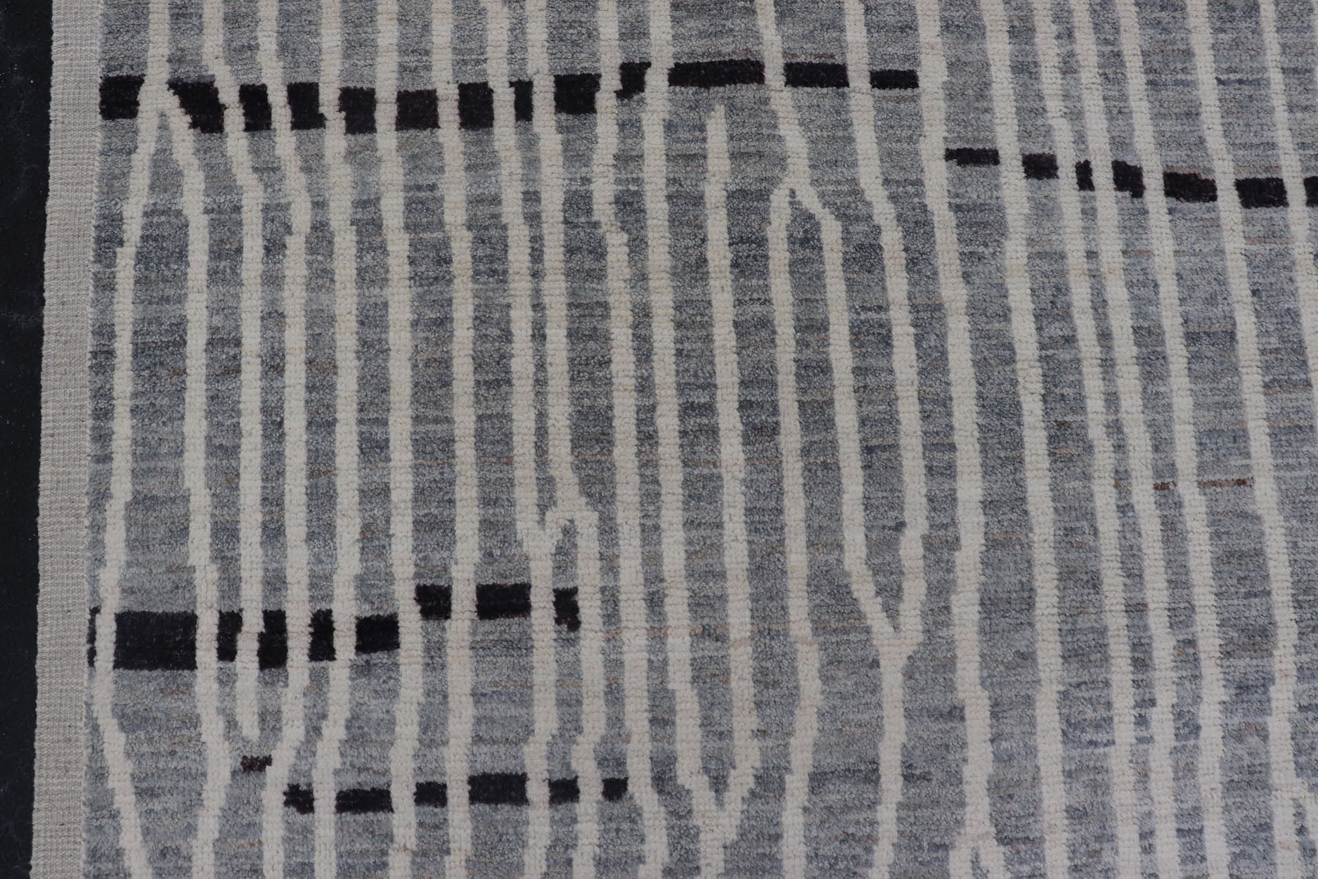 Keivan Woven Arts Hand - Knotted Wool Moroccan Rug with Abstract modern Design in Cream, Gray, and Charcoal by Keivan Woven Arts; rug/ AWR - 5034, country of origin / type: Afghanistan / Modern Casual, circa Early - 21th Century. Measures: 10'2 x 13'1... - Keivan Woven ArtsAWR - 5034 - 17160Rug