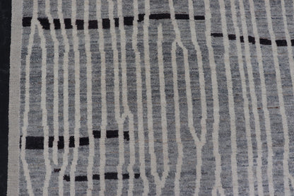 Keivan Woven Arts Hand - Knotted Wool Moroccan Rug with Abstract modern Design in Cream, Gray, and Charcoal by Keivan Woven Arts; rug/ AWR - 5034, country of origin / type: Afghanistan / Modern Casual, circa Early - 21th Century. Measures: 10'2 x 13'1... - Keivan Woven ArtsAWR - 5034 - 17160Rug
