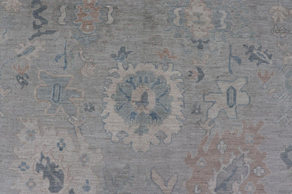 Large Modern Oushak Rug with Soft Floral Motifs on Light Gray Background Very Large Modern Afghan Oushak rug with soft floral motifs on light gray background. Keivan Woven Arts; rug AWR - 556 Country of Origin: Afghanistan Type: Oushak Design: Flo... - Keivan Woven ArtsAWR - 556 - 21331Rug