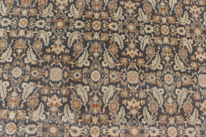 Measures: 9'7 x 11'7 Modern Tabriz Design with Sub - Geometric Herati Design On A Blue Background. Floral Herati Tabriz, Keivan Woven Arts/rug AWR - 59, country of origin / type: Egypt / Tabriz Design, circa 2020s. This hand knotted Modern Tabriz de... - Keivan Woven ArtsAWR - 59 - 23163