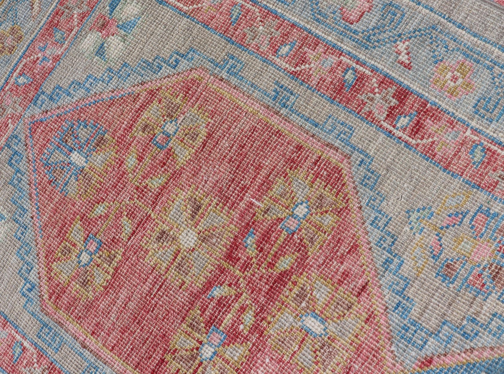 Anatolian Oushak Short Runner with Geometric Design with Fine Weave Anatolian reproduction Oushak Runner, Keivan Woven Arts; rug AWR - 6033 Country of Origin: Afghanistan Type: Oushak Design: Medallion, Floral Motif & Medallion Measures; 2'... - Keivan Woven ArtsAWR - 6033 - 19887Rug