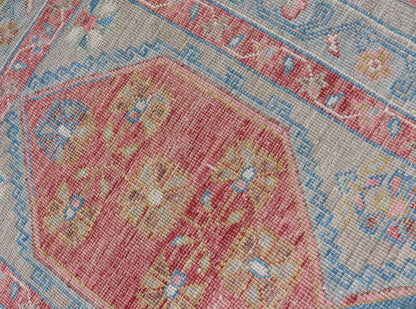 Anatolian Oushak Short Runner with Geometric Design with Fine Weave Anatolian reproduction Oushak Runner, Keivan Woven Arts; rug AWR - 6033 Country of Origin: Afghanistan Type: Oushak Design: Medallion, Floral Motif & Medallion Measures; 2'... - Keivan Woven ArtsAWR - 6033 - 19887Rug