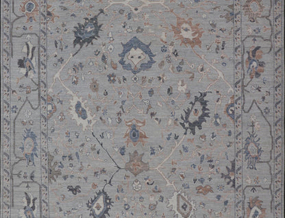 Large Afghan Floral Oushak with Muted Background in Wool With All - Over Design This hand - knotted Oushak has a very classic feel with a slight twist. This rug only has one background color, reaching from border to field in a muted gray tone. The d... - Keivan Woven ArtsAWR - 6041 - 19983Rug