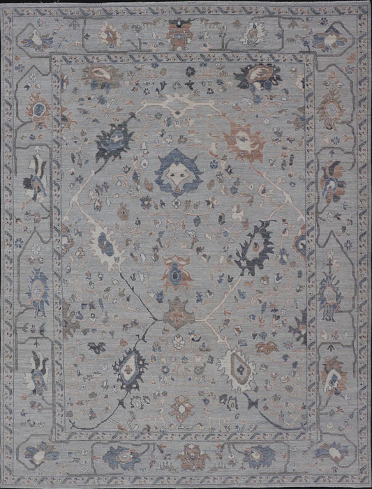 Large Afghan Floral Oushak with Muted Background in Wool With All - Over Design This hand - knotted Oushak has a very classic feel with a slight twist. This rug only has one background color, reaching from border to field in a muted gray tone. The d... - Keivan Woven ArtsAWR - 6041 - 19983Rug