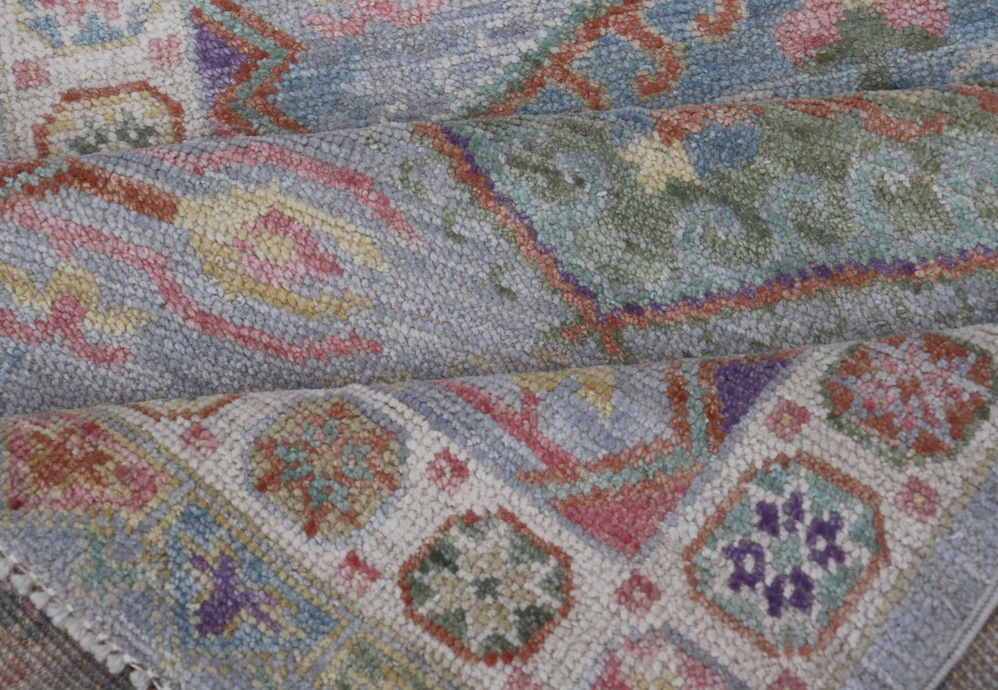 Colorful Modern Oushak Runner with Diamond Medallions and Multi - Tier Border This charismatic runner features star medallions on a double - lined border, and larger diamond medallions in the field. Each medallion boasting the craftsmanship of ... - Keivan Woven ArtsAWR - 6299 - 20043Rug