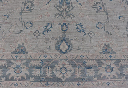 Modern Classic Oushak with Gray Colored Border and Light Silvery Gray Background Large Modern Oushak with Gray Colored Border and Light Silvery Gray Background. Country of Origin: Afghanistan; Type: Oushak; Design: Medallion, Tribal Medallion, ... - Keivan Woven ArtsAWR - 8521 - 21287Rug