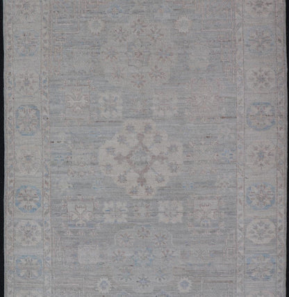 Contemporary Khotan with Circular Medallions in Light Colors. Contemporary Khotan with Circular Medallions in Light Colors. Contemporary Small size Khotan with Circular Medallions in Light Colors. Country of Origin: Afghanistan; Type: K... - Keivan Woven ArtsAWR - 8973 - 21305Rug