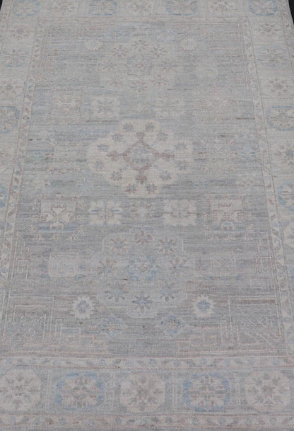 Contemporary Khotan with Circular Medallions in Light Colors. Contemporary Khotan with Circular Medallions in Light Colors. Contemporary Small size Khotan with Circular Medallions in Light Colors. Country of Origin: Afghanistan; Type: K... - Keivan Woven ArtsAWR - 8973 - 21305Rug