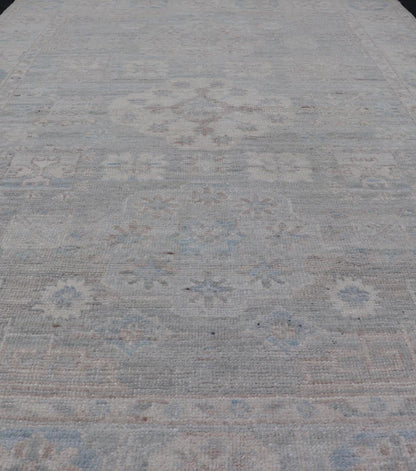 Contemporary Khotan with Circular Medallions in Light Colors. Contemporary Khotan with Circular Medallions in Light Colors. Contemporary Small size Khotan with Circular Medallions in Light Colors. Country of Origin: Afghanistan; Type: K... - Keivan Woven ArtsAWR - 8973 - 21305Rug