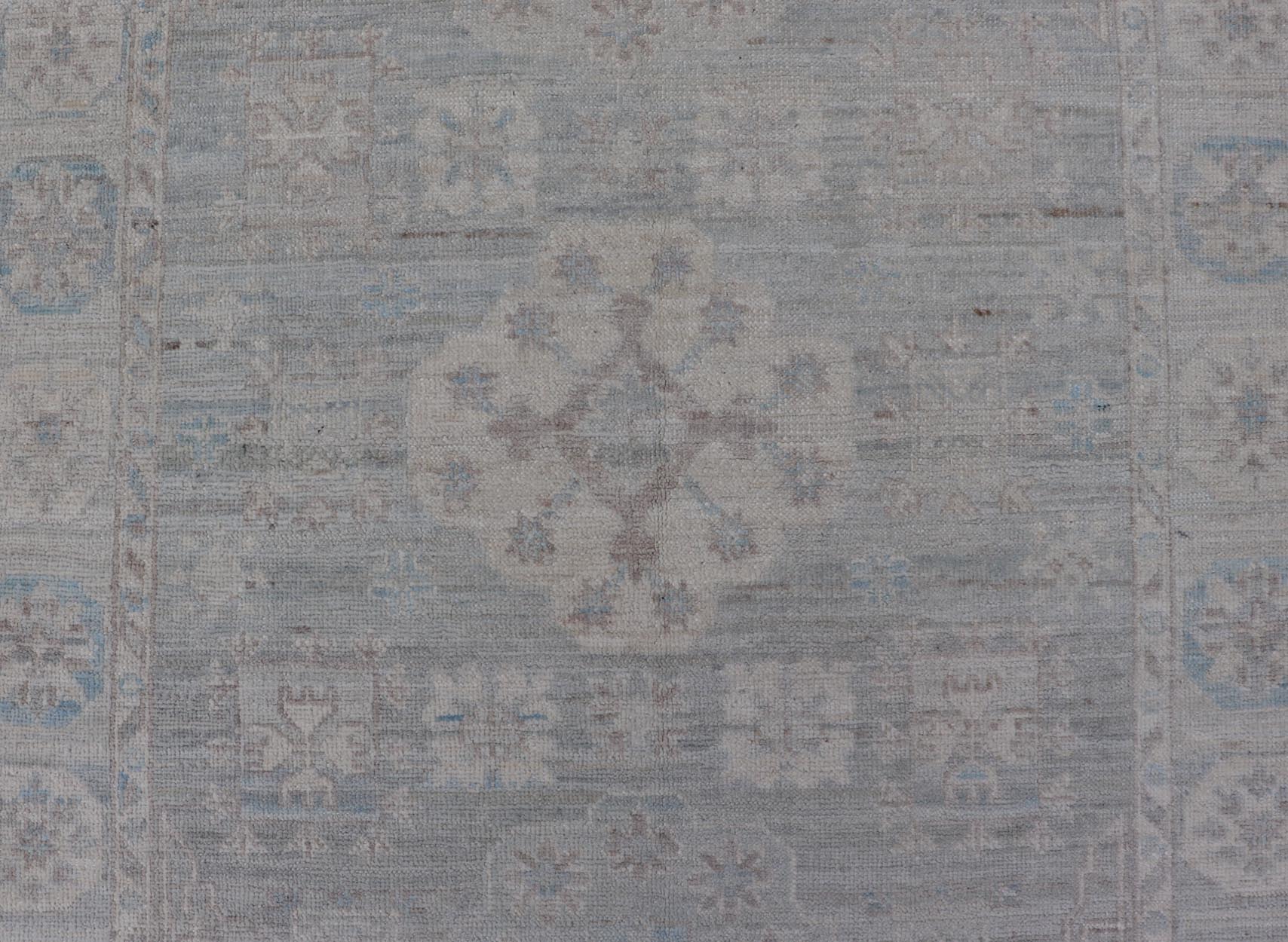 Contemporary Khotan with Circular Medallions in Light Colors. Contemporary Khotan with Circular Medallions in Light Colors. Contemporary Small size Khotan with Circular Medallions in Light Colors. Country of Origin: Afghanistan; Type: K... - Keivan Woven ArtsAWR - 8973 - 21305Rug