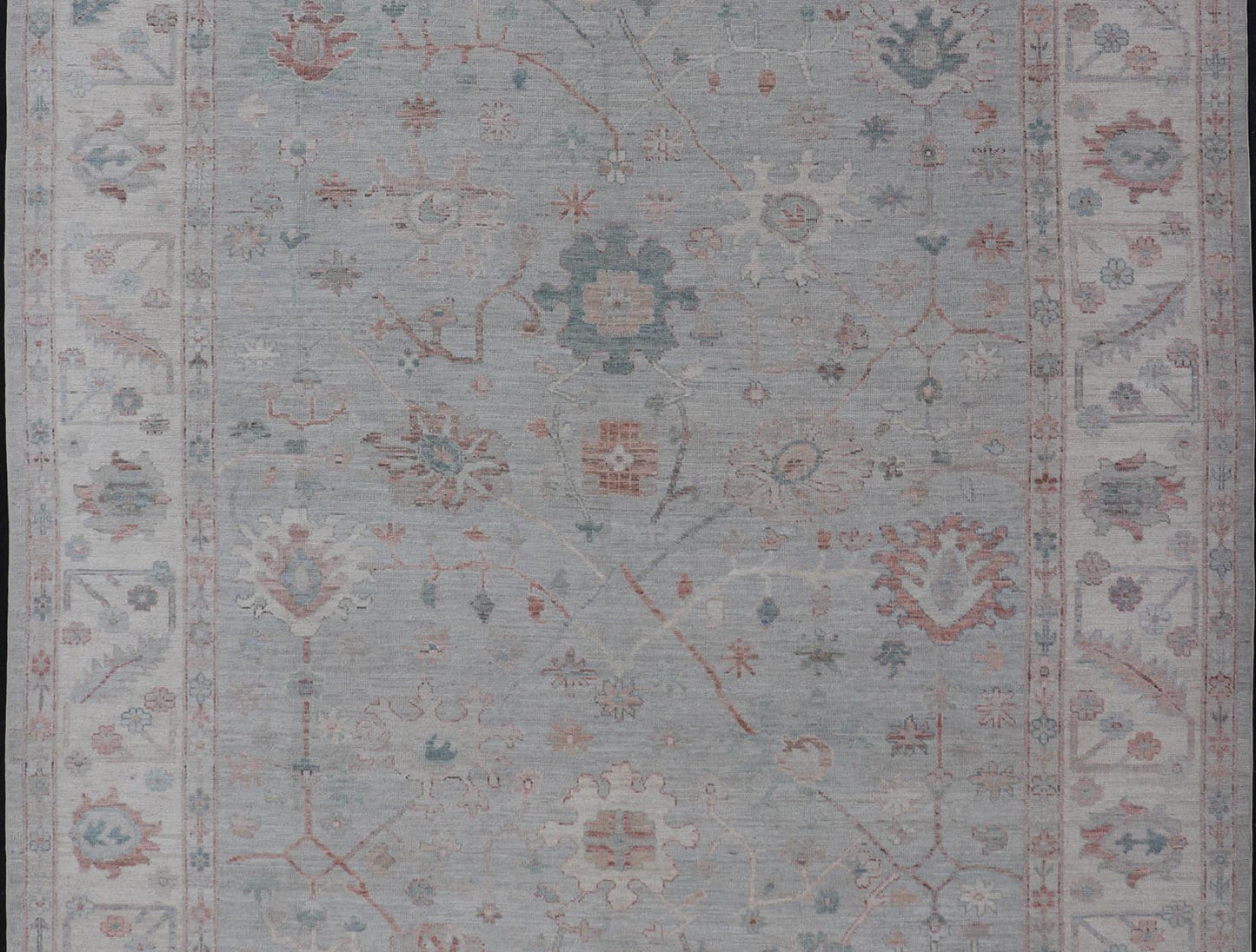 Modern Tribal Oushak with Muted Background in Wool With All - Over Design Modern Tribal Oushak with Muted Background in Wool With All - Over Design Keivan Woven Arts; rug AWR - 9008 Country of Origin: Afghanistan Type: Oushak Design: All - Over, Floral,... - Keivan Woven ArtsAWR - 9008 - 21317Rug
