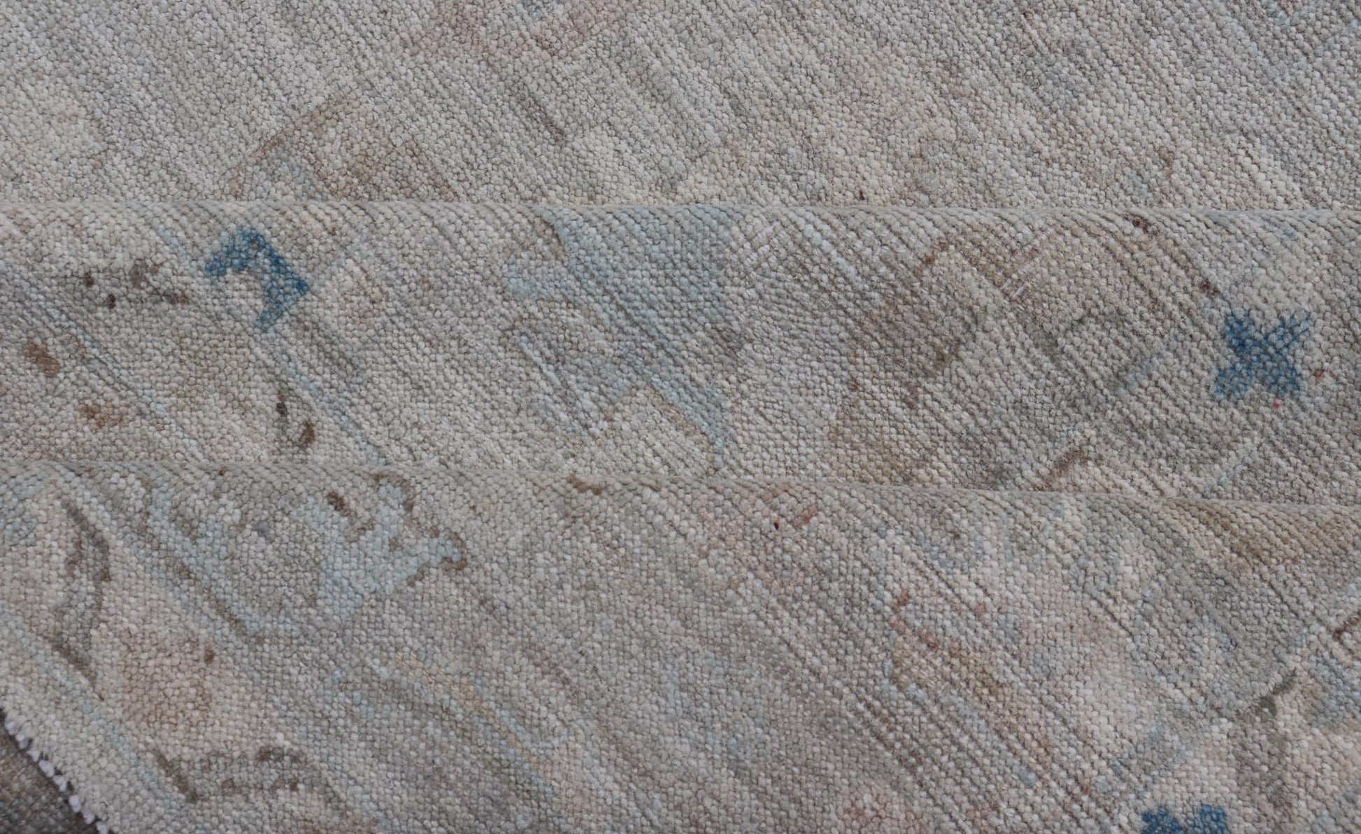 Modern Tribal Oushak with Light Taupe Colored Border and Off White Background Modern Tribaloushak with light taupe colored border and off white background Country of Origin: Afghanistan; Type: Oushak; Design: Medallion, Tribal Medallion, All - Over; Keiv... - Keivan Woven ArtsAWR - 9045 - 21325Rug