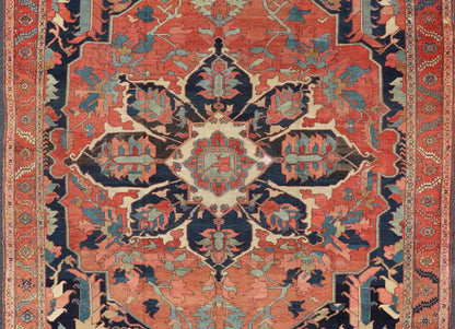 very Finely Woven Antique Persian Serapi Rug with Bold Geometric Medallion Design. Keivan Woven Arts/ rug / B - 0109. Iran/ Serapi Late 19th Century. Antique Persian Serapi rug. Fine decorative antique Serapi. Measures: 10'1 x 14'1 The term... - Keivan Woven ArtsB - 0109 - 445Rug