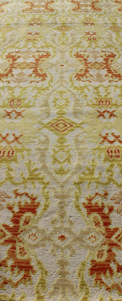Green, Yellow, Orange Antique Spanish Runner Fragment of a Larger Antique Rug. Green, yellow, orange antique Spanish runner feat. in Atlanta homes and lifestyles, rug B - 0304 - B, country of origin / type: Spain / Spanish, circa 1920 Measur... - Keivan Woven ArtsB - 0304 - A - 1496Rug